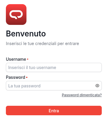Schermata di login
