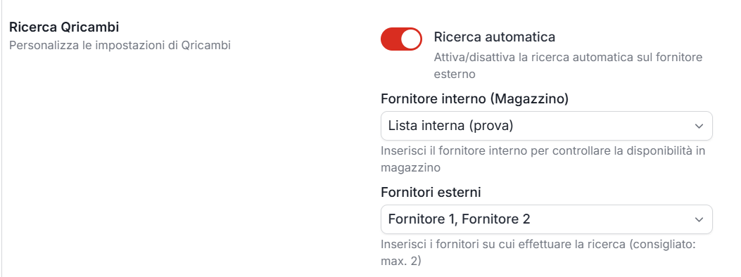 Integrazione Qricambi