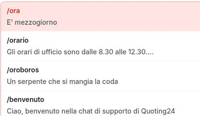 Esempio di utilizzo risposta salvata